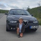 mein sohn mit meiner derzeitigen Bella auf der Fahrt zum ARP treffen 2017